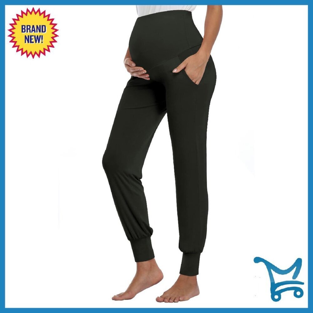 Maternity Stretch Lounge Joggers with Pockets Comfy Pregnancy Pants
